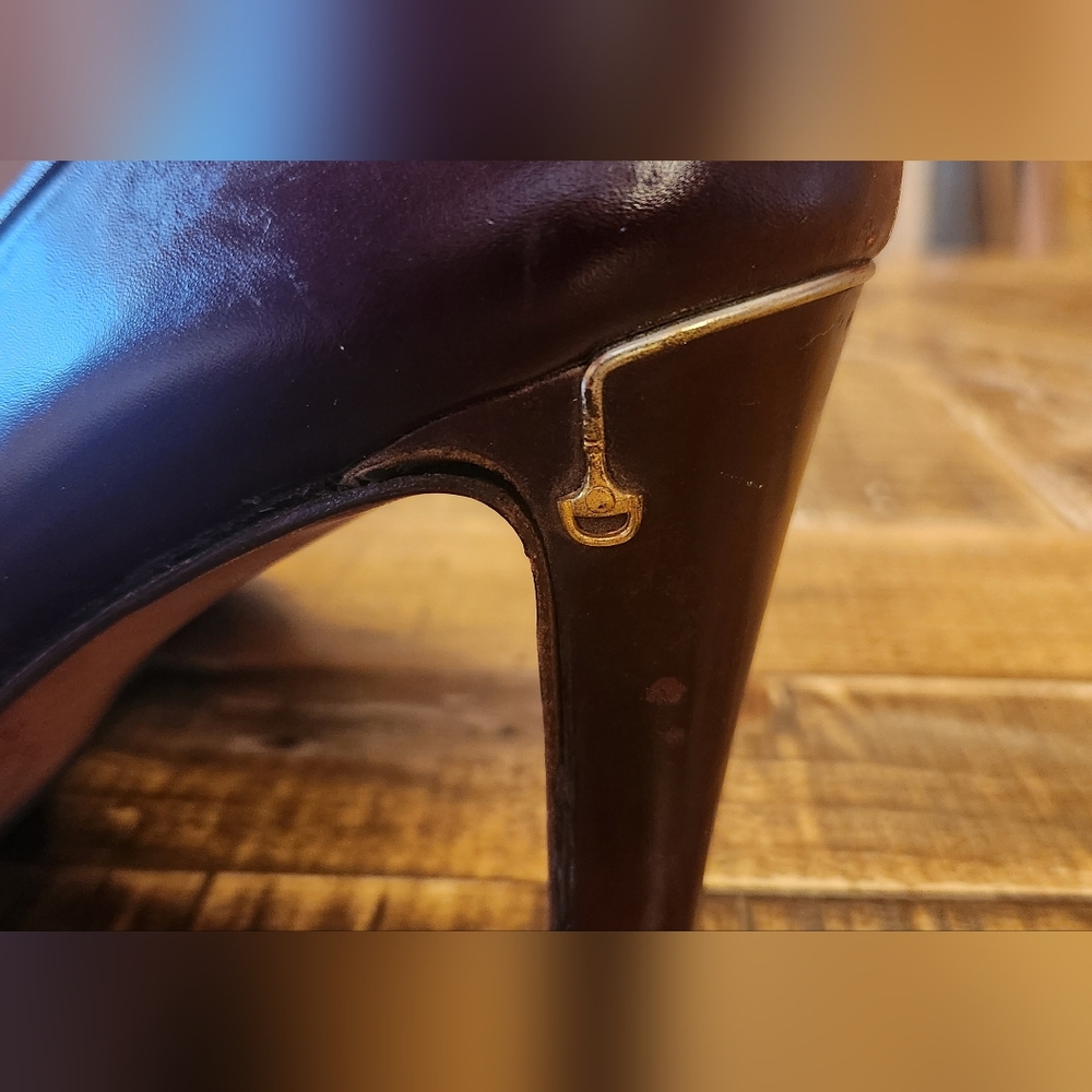 Vintage Gucci Made in Italy Brown Pumps Size 39.5 - Picture 7 of 14